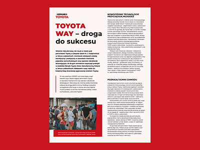 TOYOTA Poland Advertorial layout layout design magazine magazine ad newspaper print