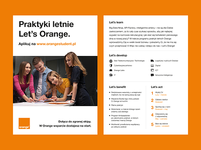 Let's Ornage Flyer internship orange print typogaphy