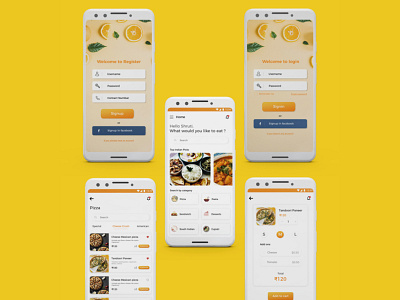 Food delivery app design concept