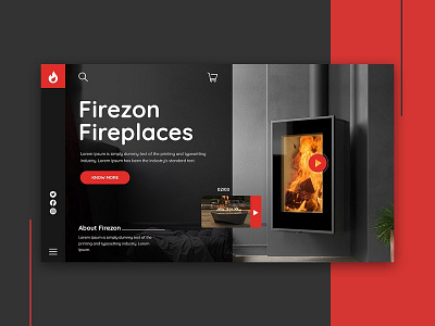 Firezon Fireplaces bonfire concept fire fireplaces landing page ui web webapge website