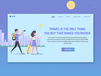 Travel Ticket Booking Concept concept landing page page sunshine travel web website