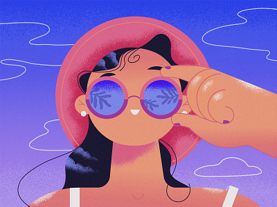Vacation art cartoon character character design exotic girl glasses holidays illustration summer summertime vacation vector
