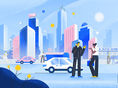 City lights art car cartoon character character design city illustration skyline tech urban