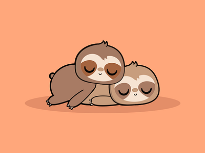 Lazy Monday! animal animal illustration cartoon character characterdesign children cute cute animal kawaii lazy lazy monday monday relax relaxing sleep sleeping sleepy sloth sloth lover sloths