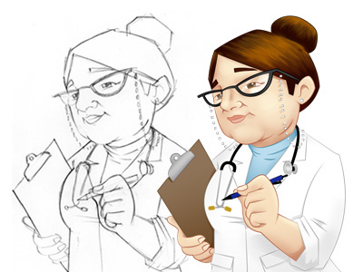Family Doctor color doctor illustration sketch