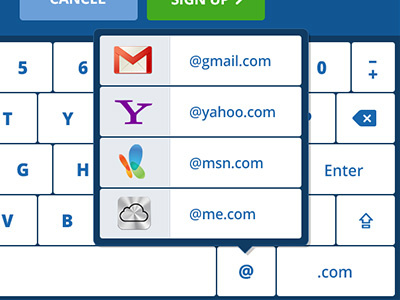 Email Accounts @ email gmail icloud keyboard msn sign up touchscreen yahoo