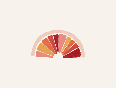 Baked Blood Orange blood orange boho citrus clean colorful cute fruit fun illustration pale pinks simple watercolor