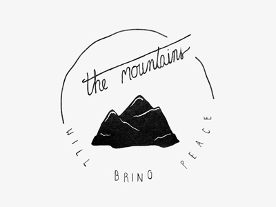 The mountains handlettering illustration typography