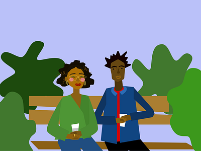 Coffee in the park - illustration