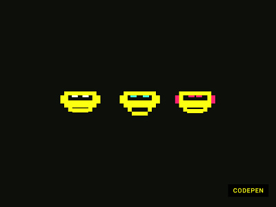 Robot icons for an upcoming project, animated in CSS
