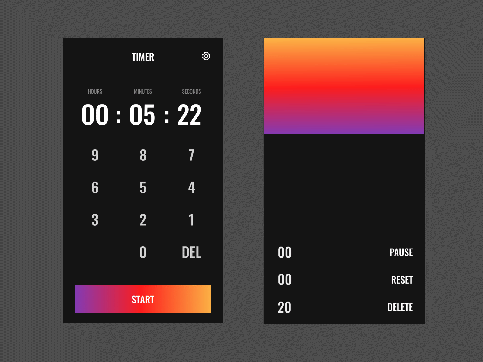 Gradient Countdown Timer - Daily UI 014