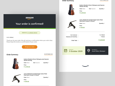 Daily UI 017 - Email Receipt amazon daily daily 100 challenge daily ui daily ui 017 dailyui dailyuichallenge design email email design email receipt ui