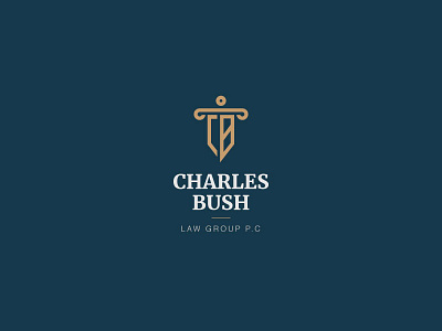 Charles Bush Logo Design capital justice law logo pillars shield sword