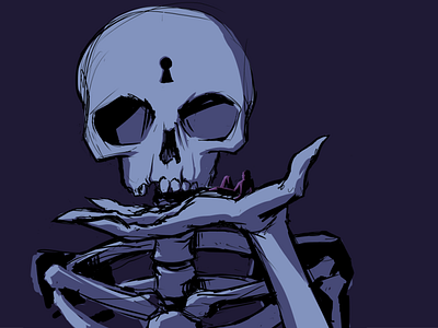Contact illustration key skeleton skull