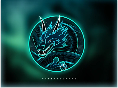 Velociraptor Sticker | Beyblade Game UI🐍🐉 blue circle design dragon figma game graphic design green illustration logo moon snake speed sticker ui vector velocity