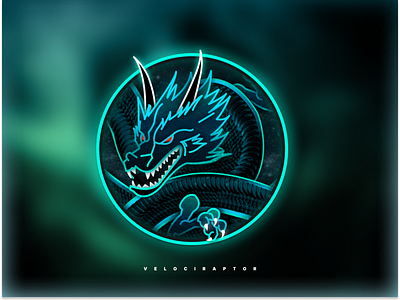 Velociraptor Sticker | Beyblade Game UI🐍🐉 blue circle design dragon figma game graphic design green illustration logo moon snake speed sticker ui vector velocity