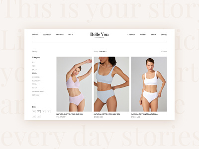 Belle You | website bra clothes design lingerie site uidesign underwear uxui web website