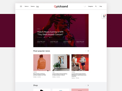 Quicksand | web design news newsfeed shop shopping site store store design ui design uidesign uxui web website