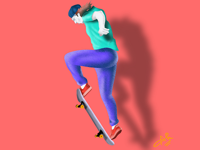 Skating 🛹 digital art illustration infinite painter procreate skateboarding skating sports illustration vector art vector tracing