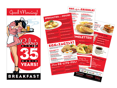Ruby's 35 Magic Years Menu americana branding design diner fun kitsch menu design restaurant retro retro modern vintage