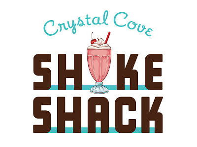 Crystal Cove Shake Shack Merch Logo americana branding design fontdesign fun merch restaurant retro typography vintage
