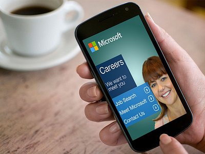 Microsoft Mobile Careers Landing Page android designs flat microsoft microsoft careers mobile ui ux