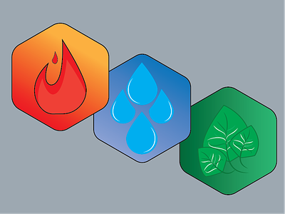 3 Elements (Fire, Water, Earth)