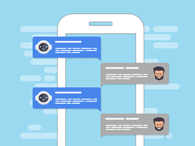 Chatbot animation bot chat chatbot flat flat design gif mobile text