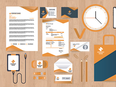 Modern business stationery collection design