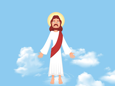 Hand drawn flat design jesus drawing