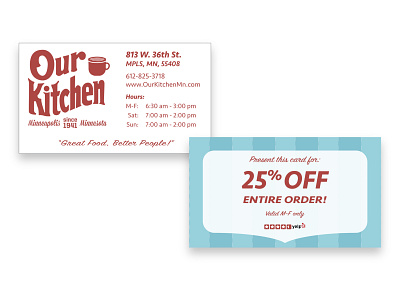 Our Kitchen Promo B Card branding business card marketing promotion typography