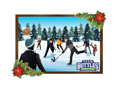 Team Bottles Holiday Illustration