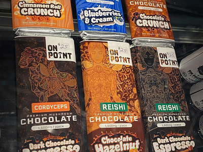 On Point Chocolate Packaging and Flavor Illustrations