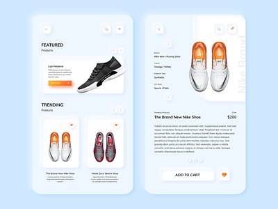 Neumorph / Skeuomorph Shopping App