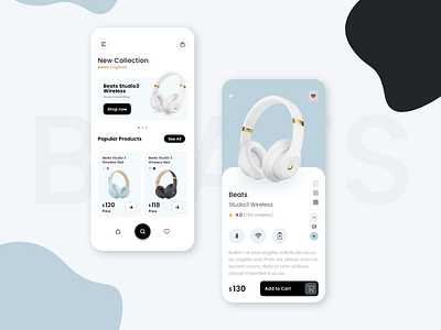 Beats Mobile App animation beats beats mobile app design branding branding design cart page chennai creative design designer e commerce logo mobile mobile app music ui ux