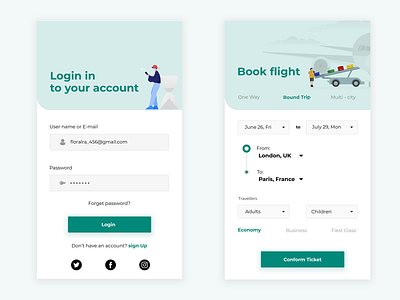 Flight Booking - mob app concept app app concept app design branding chennai color creative design designer flat icon illustraion logo mobile ui pixel type typography ui ux vector