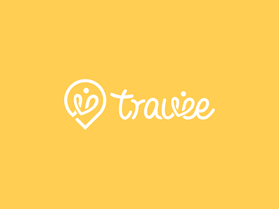 Travee logo ios logo map pin travel yellow
