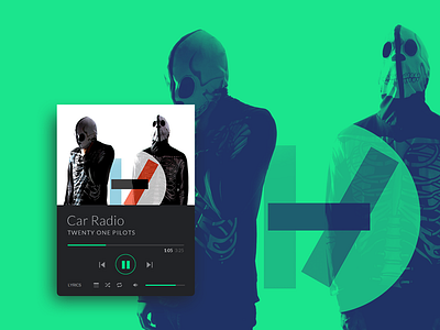 Daily UI :: 008 Day 008 Music Player for Spotify artist clean flat minimal music party player playlis spotify twentyonepilots widget