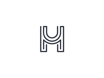 UH Monogram brand clever icon identity lab logos mark monogram negative simple uh