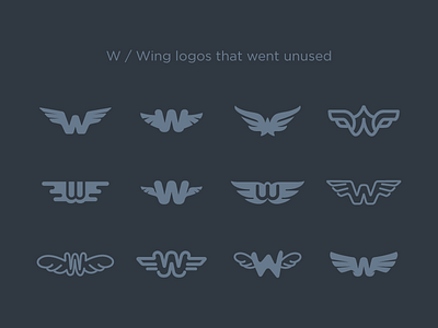 W / Wing logos that went unused bird icons super w will wills wing wish