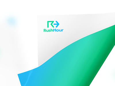 Rush hour branding fast hour logo packages routes rushhour sameday shipping time timing traffic transportation