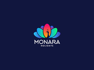Monara Holidays Selected logo clean cool grid holidays logo logotype mark minimal monara monograme peacock