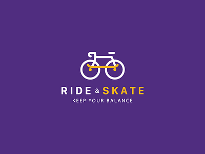RIDE & SKATE bike clever flat icon logos mark monogram ride ridenskate simple skate typo