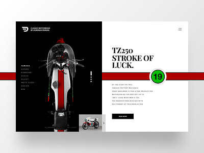 Classic Bike Museum home page proposal 250cc bikes moto motobikes motogp museum racing tz250 ui yamaha