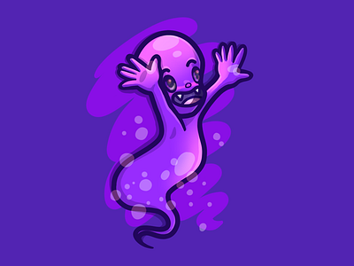 boooo~ 👻 casper character characterdesign cute ghost kawaii neonpurple pink procreate