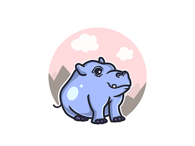 🦛 animal art cute digital hippo kawaii procreate