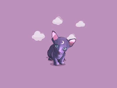 meow 🌙 art cat character cute design digital meow pink procreate purple