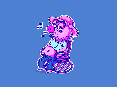 chilly pig 😎 art chill cute digital funny illustration kawaii pig procreate