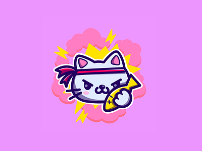 the logo for app 🐱 art cat digital flat kawaii logo nyan pink procreate purple