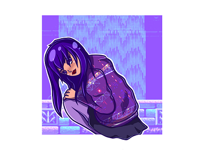 hydrocity zone 🌊 art digital girl illustration procreate purple